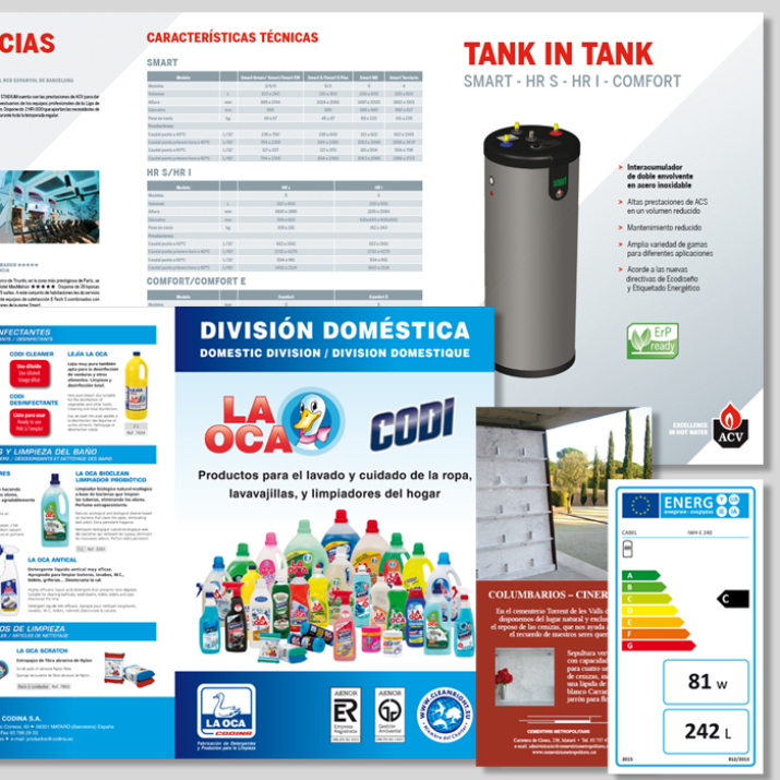 Diseño y/o actualización de tarjetas, flyers, catálogos, tarifas, etc.